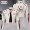 Premium AUD Cropped Leather Zipper Jacket TNSM