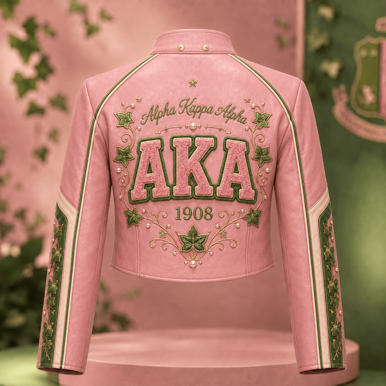 Premium AKA Cropped Leather Zipper Jacket TNSM
