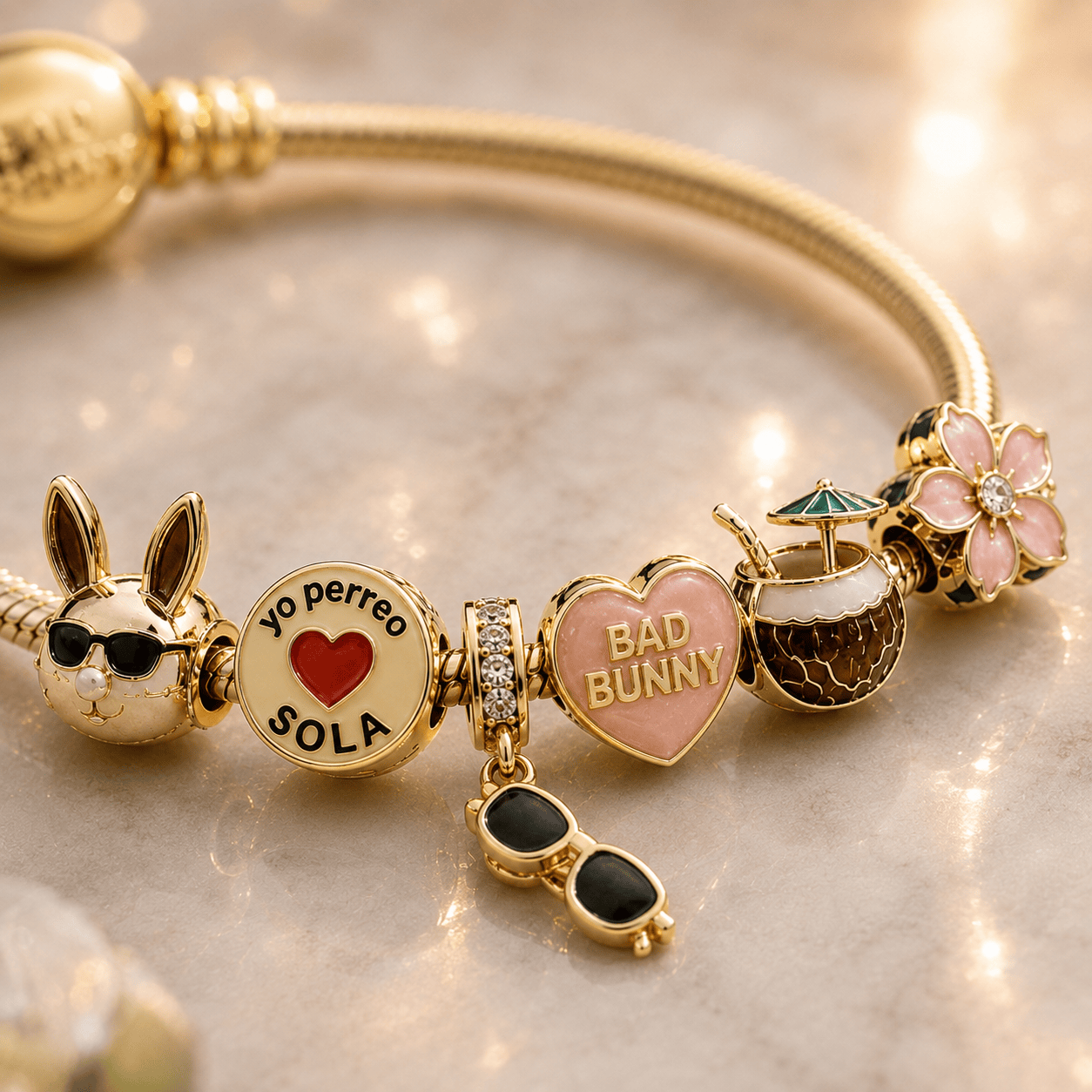 BBN Gold Charm Bracelet Set VTH
