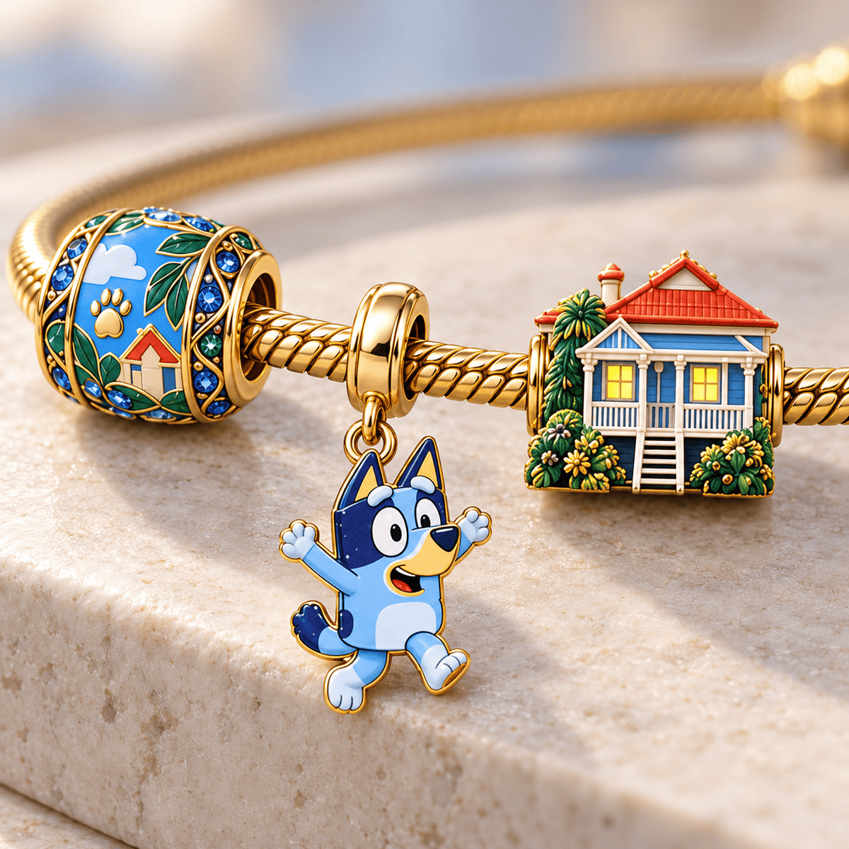 BLU Gold Charm Bracelet Set HQH