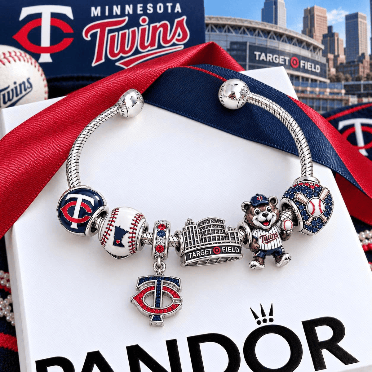MNST Silver Charm Bracelet Set VTH