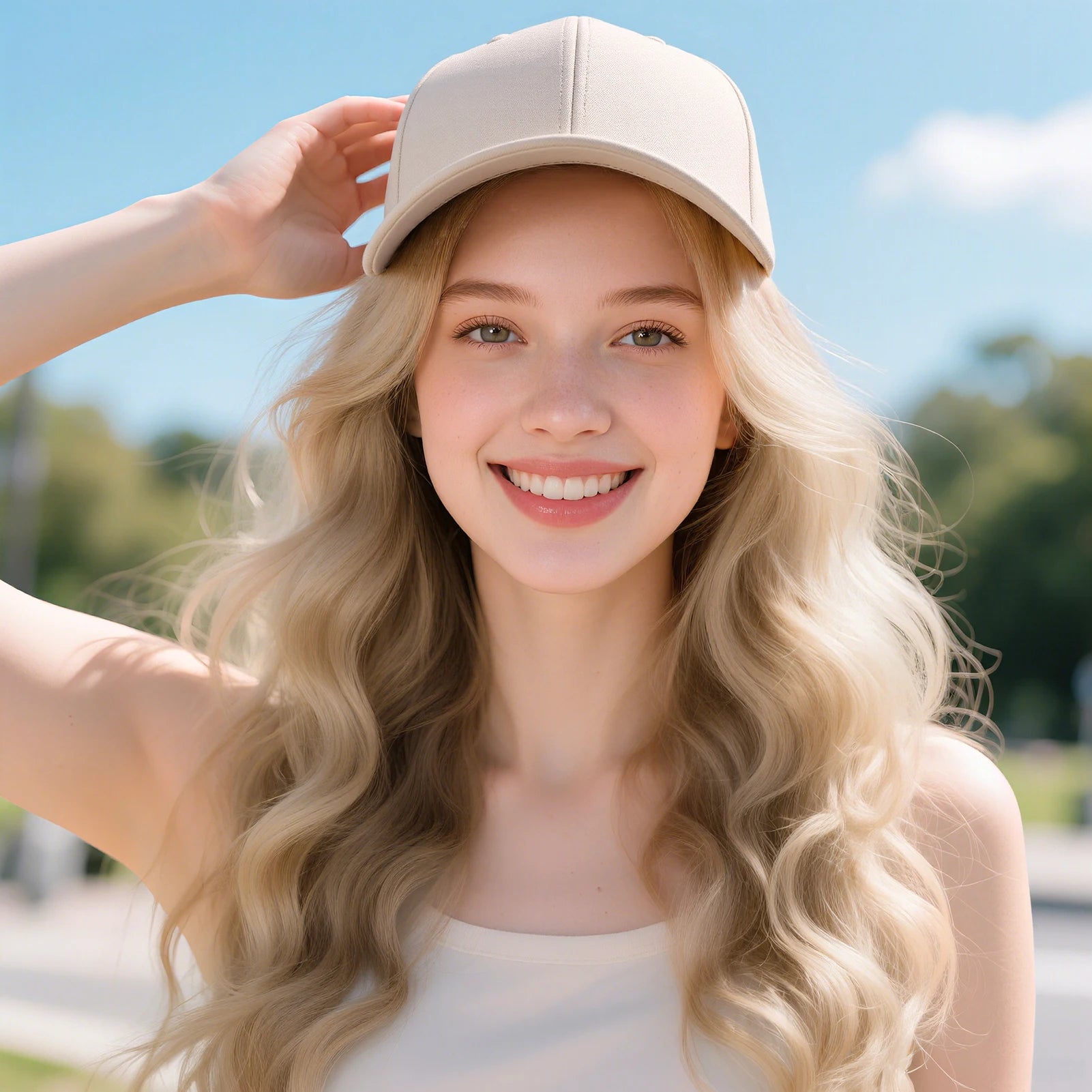 Baseball Cap Wig with Wavy Hair Versatile Synthetic Hair Extensions Hat for Masquerade Wedding Date Local Shipping